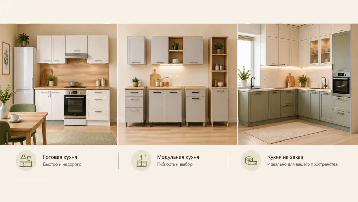 Готовая, модульная кухня и кухня на заказ в интерьере