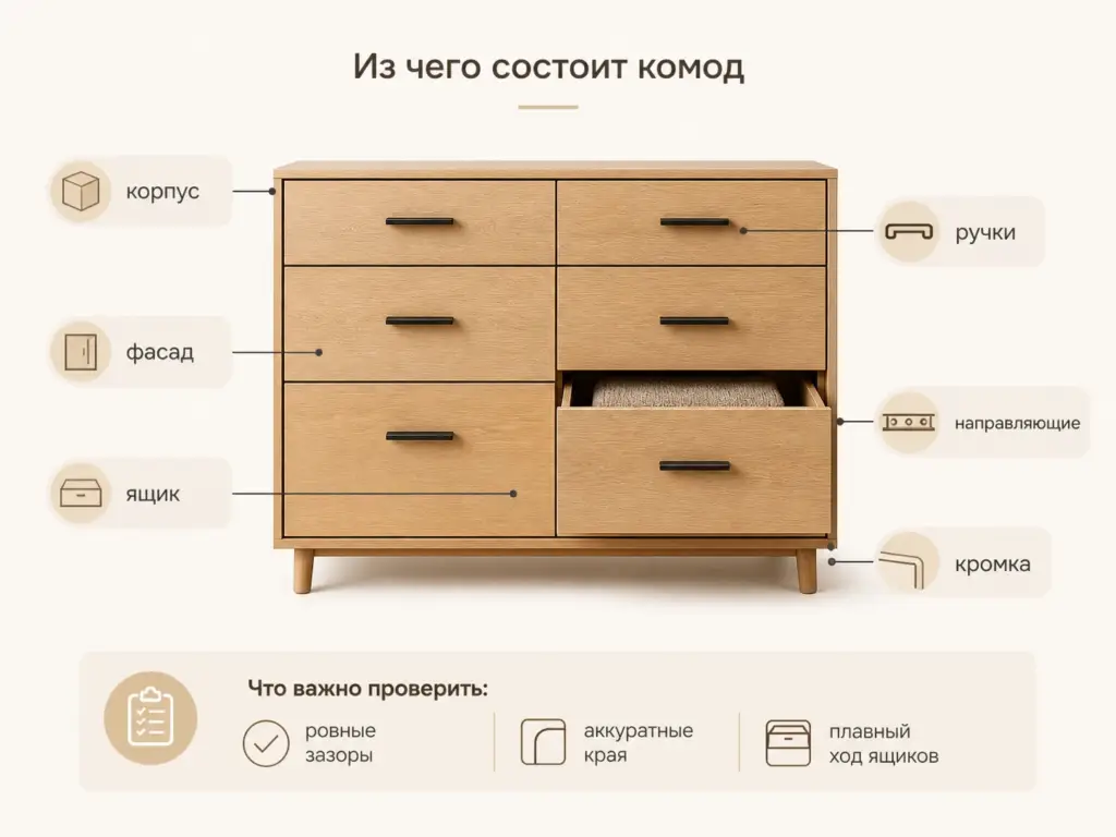 Из чего состоит комод