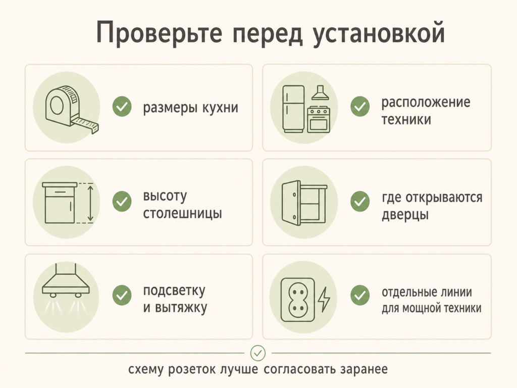 Чек-лист перед установкой розеток на кухне