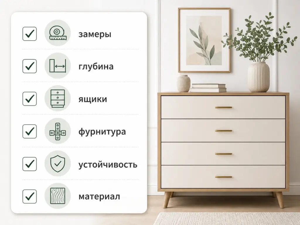 Чек-лист перед покупкой комода